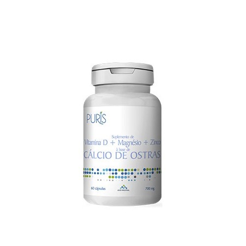 Suplemento de Vitamina D + Magnésio + Zinco à base de Cálcio de Ostras - 700mg